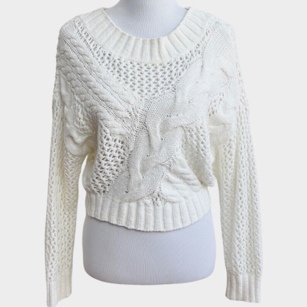 Express White Cable Knit Sweater